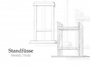 Standfüße - Metall/Holz